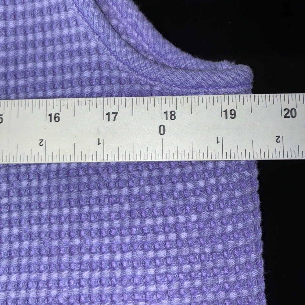 Focus Casual Life‎ Focus Purple Waffle Knit Button Down Vest Preshrunk Size S - Picture 6 of 7